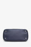 Christian Dior Blue Leather Top Handle Bag With Strap
