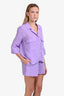 Smythe Purple Linen Shirt Shorts Set Size S+M