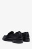 Prada Black Brushed Leather Logo Loafers Size 37.5