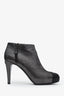 Pre-loved Chanel™ Gunmetal/Black Cap Toe Ankle Booties Size 41.5