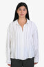 Joie White Black Pinstripe Shirt Size XL
