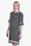 Pre-loved Chanel™ Black White Tweed Fringe SS Dress Size 40