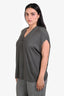 Brunello Cucinelli Grey Cashmere Silk Blend Monili Detail Sleeveless Sweater Size M