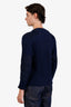 N.Peal Navy Ribbed Cashmere Sweater Size S Mens