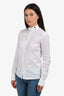 Hermès White Cotton Collared Button-Up L/S Top Size XXS