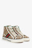 Gucci Green/Beige Monogram Canvas High Top Tennis Sneaker Size 35
