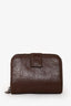 Prada Brown Leather Logo Embossed Compact Wallet