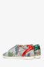 Gucci Silver Glitter Printed Tennis Sneakers Size 38.5