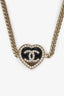 Pre-loved Chanel™ 2023C Gold Toned Black Heart CC Choker