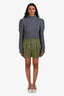 Frame Green Pleated Wide Cuff Shorts Size 4