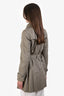 Burberry Brit Khaki Cotton Double Breasted Trench Coat Size 6