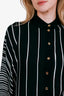 Gucci Black/White Silk Sheer Button Up Blouse Size 36