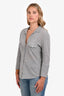 James Perse Heather Grey Cotton Three-Quarter Sleeve Top Size 3