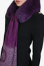 Gucci Purple Silk Fox Fur Collar Scarf