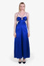 Frame Blue Silk Delicate Keyhole Dress Size S