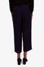 Chloe Black Silk Blend Wide Leg Cropped Trousers Size 38