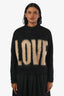 Givenchy Black/Cream 'Love' Mohair Wool Sweater Size XS