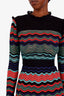 M Missoni Multicolour Long Sleeve Zig-Zag Midi Dress Size 36