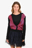 Hermès Black/Red/Blue Cashmere Silk Patterned Top Size 36
