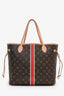 Louis Vuitton Monogram Custom 'S1' MM Neverfull Bag With Pouch