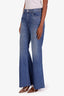 Mother Blue Denim Wide Leg Frayed Jeans Size 29