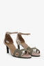 Hermès Beige Suede Night Crystal Powder Ankle Strap Sandals Size 36.5