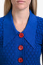 Marni Blue/Red Knit Collared Buttoned Tunic Top Size 40