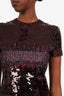 Christian Dior Raf Simons Prefall 2015 Multicolour Aztec Sequin Embellished Short Sleeve Dress Size 2