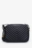 Saint Laurent Black Leather Lou Monogram Camera Bag
