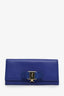 Salvatore Ferragamo Navy Leather Vera Bow Bi-fold Long Wallet