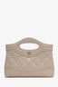 Pre-loved Chanel™ 2023 Beige Shiny Crumpled Calfskin Quilted Nano 31 Shopping Bag
