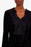 Self-Portrait Black Crystal Embellished Long Sleeve Mini Dress Size 6