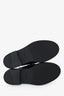 Prada Black Brushed Leather Triangle Logo Mules Size 35.5