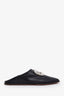 Roger Vivier Black Leather Crystal Buckle Mules Size 37