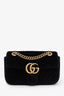 Gucci Black Velvet GG Marmont Small Shoulder Bag