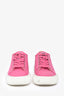 Versace Pink Canvas La Greca Platform Sneakers Size 6