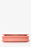 Pre-loved Chanel™ 2012 Peach Orange Leather Quilted 'Classic' Wallet On Chain
