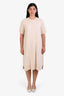 The Row Beige Cashmere Wool Short Sleeve Dress Size L