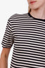 Theory Black/Cream Cotton Striped T-Shirt Size S