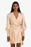 Zimmermann Peach Silk Long Sleeve Mini Dress Size 0