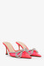 Mach & Mach Pink Double Bow Crystal-Embellished PVC Heels Size 40