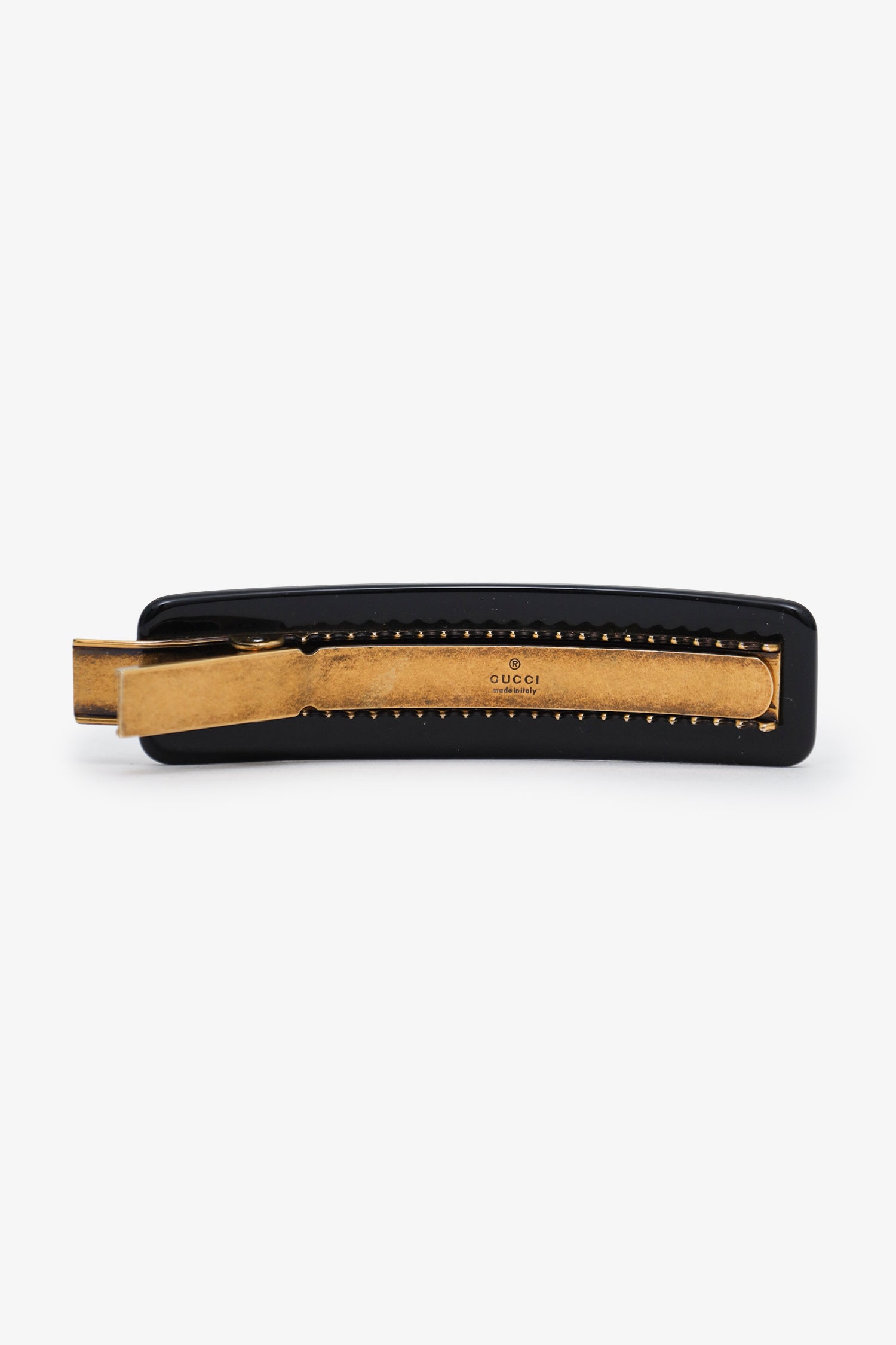 Gucci Black Crystal Logo Hair Clip – Mine & Yours