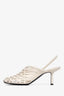 The Row White Leather Woven Mules Size 38