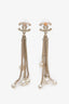 Pre-loved Chanel™ 19A Gold Tone CC Logo Tassel Pearl Earrings