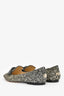Jimmy Choo Black/Silver Sparkly Bow Flats Size 39.5