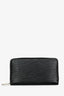 Portefeuille long Louis Vuitton 2013 en cuir Épi noir avec fermeture éclair
