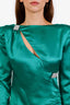 Alessandra Rich Green Silk Long Dress Estimated Size S