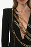 Alfabeta Black Chain Embellished Bodycon Long Sleeve Mini Dress Size S