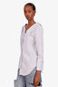 Monse Blue/White Striped Asymmetrical Cutout Blouse Size 10