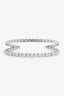 Miu Miu Silver Tone Faux Pearl Crystal Detail Double Headband